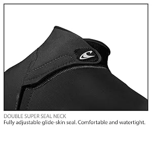 O'Neill Men's Epic 3/2mm Back Zip Full Wetsuit Medium Tall Black/Black/Black - Double Seal Neck