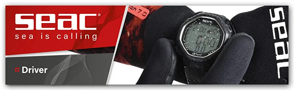 SEAC Driver, Wrist-Mount Freediving Computer with Data Download System, one Size black - seac driver, freediving computer, free diving computer