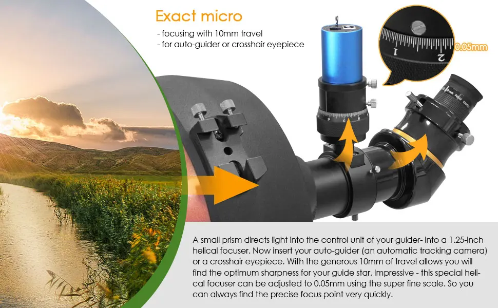 Astromania Off-Axis Guider with Micro-Focusing - for Successful Astronomy Photos Without A Guide Scope - guider8