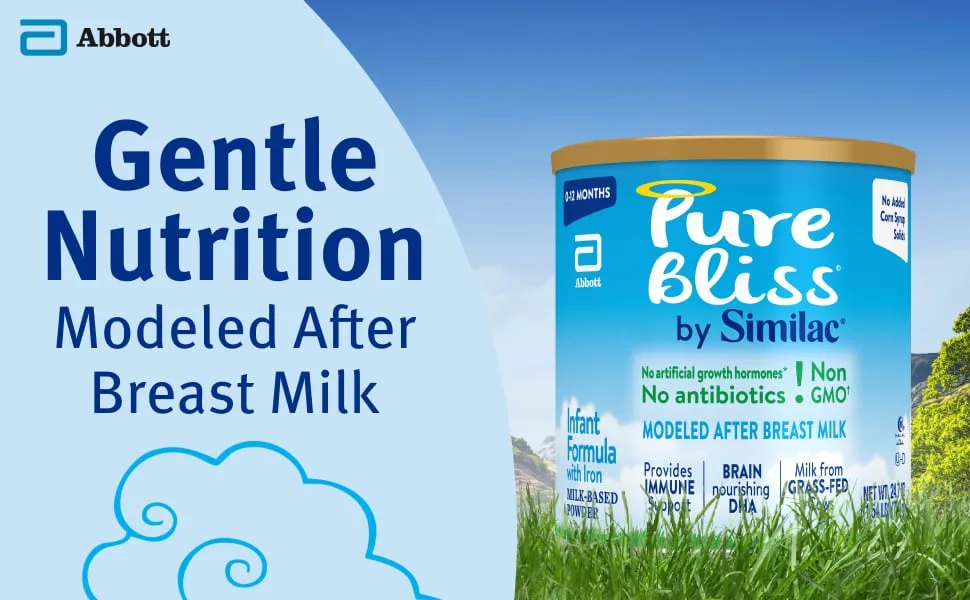 Pure Bliss by Similac Infant Formula, Gentle, Easy to Digest, Non-GMO, Powder, 24.7-oz Can, Pack of 6 - Similac Pure Bliss