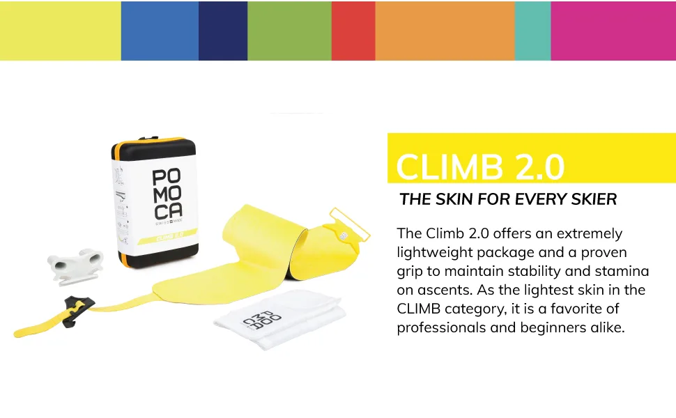 POMOCA Climb 2.0 Splitboard Climbing Skin for Backcountry Touring and Mountaineering Large 145mm - Climb 2.0 CO