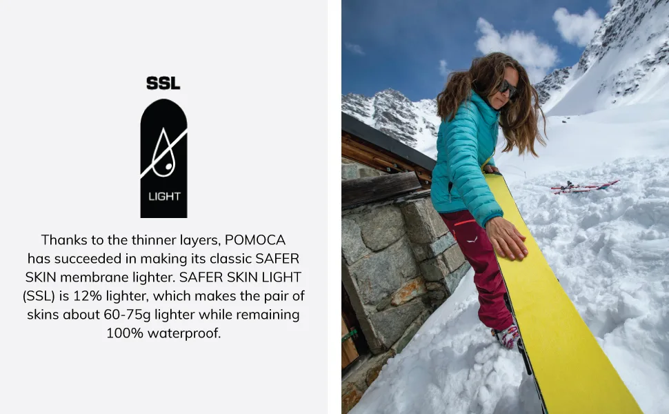 POMOCA Climb 2.0 Splitboard Climbing Skin for Backcountry Touring and Mountaineering Large 145mm - Pomoca Climb 2.0