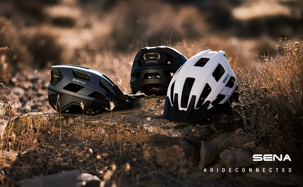 Sena M1/ M1 EVO Smart Bluetooth Communications Mountain Bike Helmet Matte Gray Large M1 EVO (2022) Helmet - M1 EVO Mountain Bike Helmet