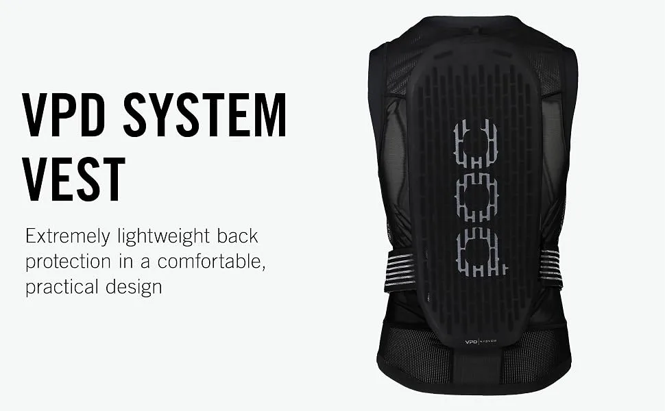 POC, VPD System Vest, Mountain Biking and Skiing Armor for Men and Women Uranium Black Large - VPD System Vest; Extremely lightweight back protection in a comfortable, practical design