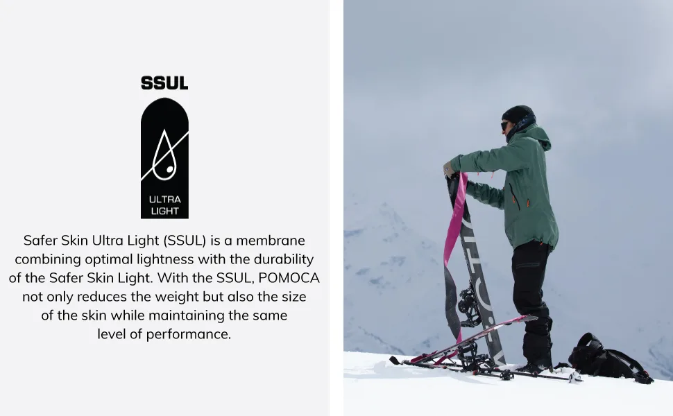 POMOCA Free Pro 2.0 Ready 2 Climb Climbing Skin for Backcountry Touring and Freeriding Skiing Small 123mm - Pomoca Climb 2.0