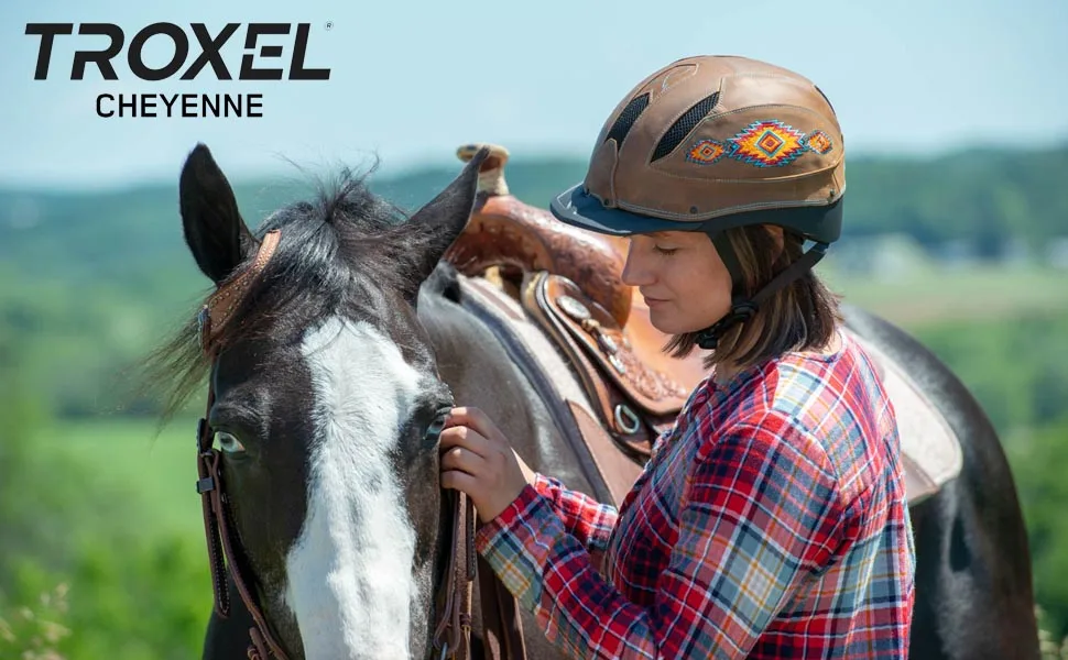 Troxel Cheyenne Horseback Riding Helmet Medium (7 - 7 1/4) Brown - Cheyenne