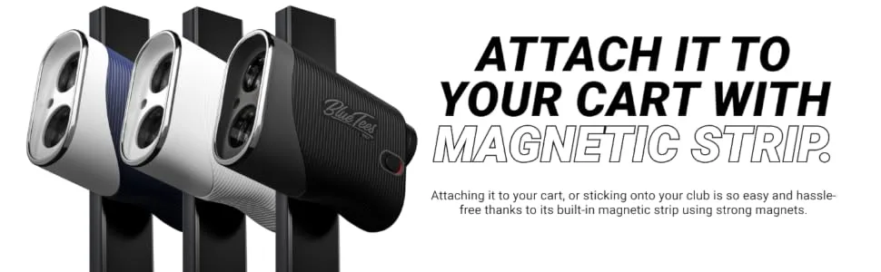 Blue Tees Golf - Series 3 Max with Laser Rangefinder with Slope Switch - 900 Yards Range, Slope Measurement, Magnetic Strip, Ambient Display, Flag Lock with Pulse Vibration, 7X Magnification Black - Series 3 Max Blue Tees Golf