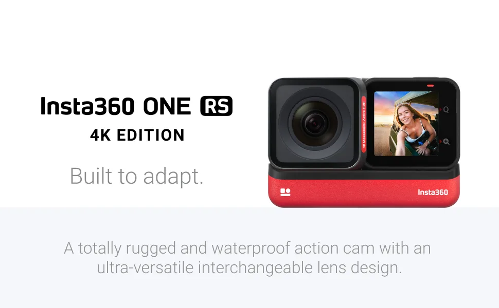 Insta360 ONE RS 4K Edition  Waterproof 4K 60fps Action Camera with FlowSate Stabilization, 48MP Photo, Active HDR, AI Editing Standalone - Insta360 ONE RS 4K