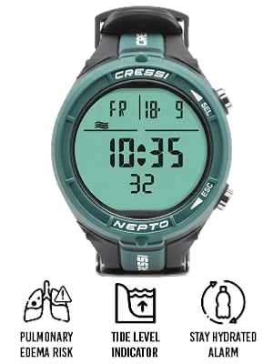 Cressi Nepto Freediving Watch Computer - Fully Customizable - Protection against Taravana risk - Logbook - Made in Italy Black - DIVE COMPUTER, SCUBA DIVING COMPUTER, CRESSI COMPUTER, BEST DIVE COMPUTER, BEST DIVING GEAR