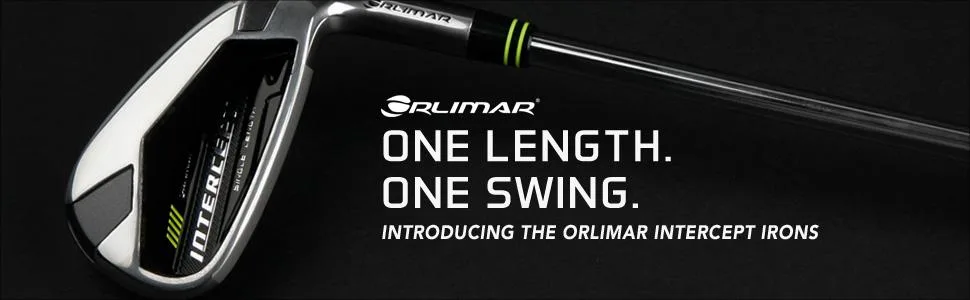 Orlimar Golf Intercept Single Length Iron Set, Mens Right Hand 5-6-7-8-9-PW-GW Right Steel Stiff 5-GW - cavity back iron, text