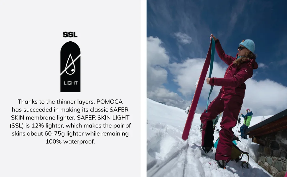 POMOCA Climb Pro S-Glide Ready 2 Climb Climbing Skin for Backcountry Touring and Ski Mountaineering Large 140mm - Pomoca Climb 2.0