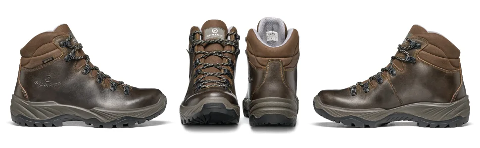 SCARPA Women's Terra GTX Waterproof Gore-Tex Boots for Hiking and Backpacking 8 Women/7 Men Brown - Slide