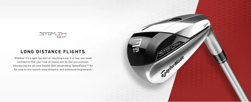 TaylorMade Stealth DHY Golf Club Right Graphite Regular 19 Degrees - Long Distance Flights