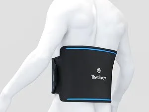 RecoveryTherm Back - Hot Vibration Back and Core Wrap for Athletes - Advanced Hot Vibration for Back Pain Relief Wrap with Cryothermal Technology - One Size Fits All - Belt on person
