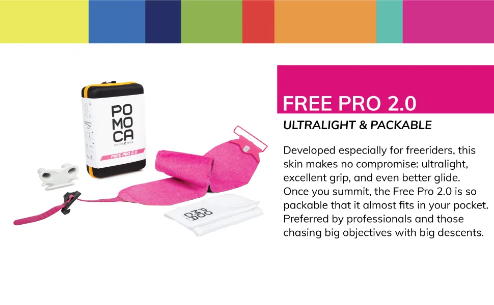 POMOCA Free Pro 2.0 Splitboard Climbing Skin for Backcountry Touring and Freeriding Snowboarding - Pomoca Climb 2.0
