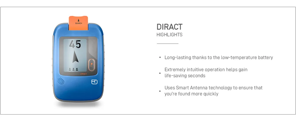 Ortovox Diract Avalanche Transceiver for Emergency Search & Snow Rescue blue ocean (blue) One Size - ortovox