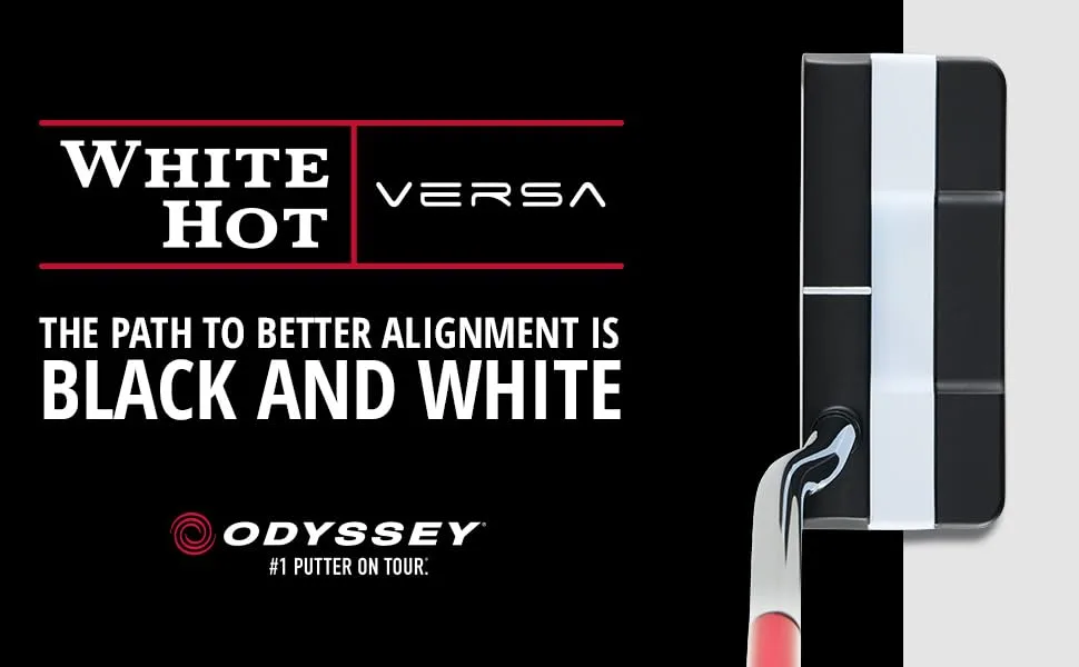 Odyssey Golf 2023 White Hot Versa Putter Right 35" Double Wide Double Bend Hosel, Pistol Grip - Versa Double Wide