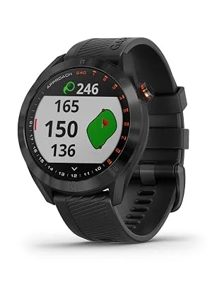 Garmin Approach S40, Stylish GPS Golf Smartwatch, Lightweight with Touchscreen Display, Black - Approach S40