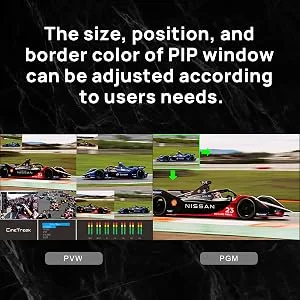 Cinetreak Mixer Mini Multi-Format Video Mixer Switcher 4 HDMI Inputs with USB 3.0 Video Capture PIP Chroma key Live Streaming Video Switcher - PIP function