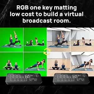 Cinetreak Mixer Mini Multi-Format Video Mixer Switcher 4 HDMI Inputs with USB 3.0 Video Capture PIP Chroma key Live Streaming Video Switcher - RGB chroma key