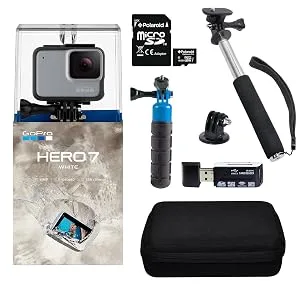 GoPro Hero7 White Bundle with Float Handle, Monopod, Camera Case