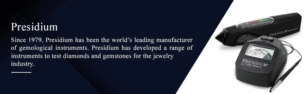 Presidium Instruments Gem Tester II (PGT II) with Assisted Thermal Calibration (ATC) for Identifying Diamonds/Moissanites and Common Colored Gemstones Presidium Gem Tester Complete Unit - Company Profile