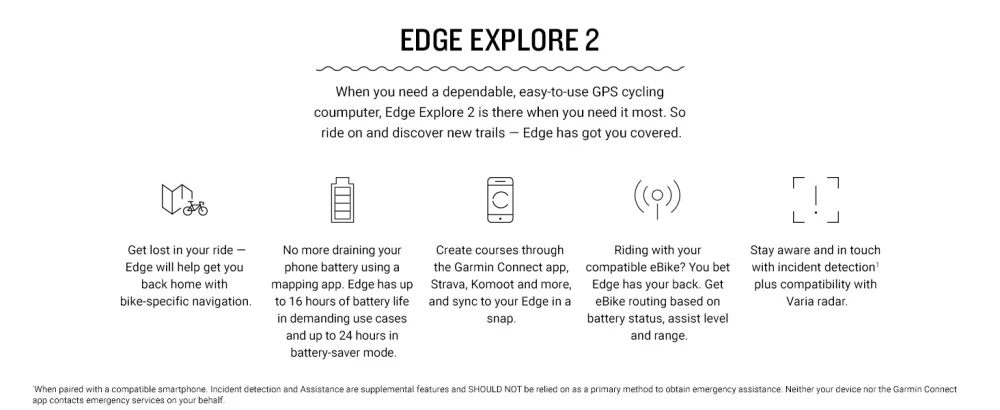Garmin Edge Explore 2, Easy-To-Use GPS Cycling Navigator, eBike Compatibility, Maps and Navigation, with Safety Features Standard Navigator - Garmin Edge Explore 2