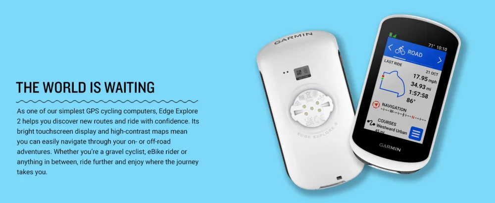 Garmin Edge Explore 2, Easy-To-Use GPS Cycling Navigator, eBike Compatibility, Maps and Navigation, with Safety Features Standard Navigator - Garmin Edge Explore 2