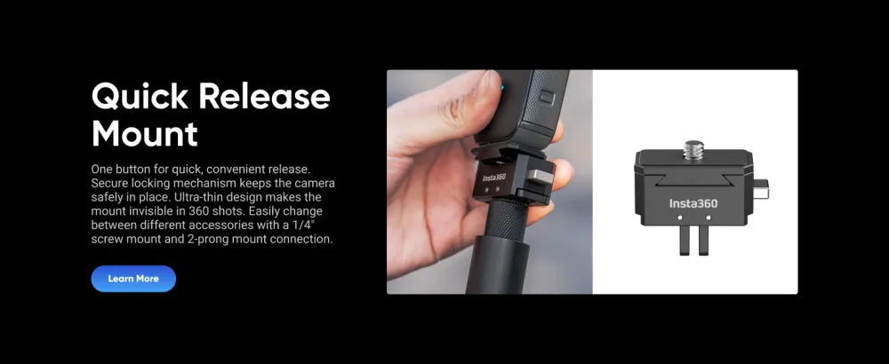 Insta360 ONE X Action Camera 360 Degree, 5.7K Video 18MP Photo, FlowState Stabilization, Real Time WiFi Transfer, Sports Video - Quick Release Mount
