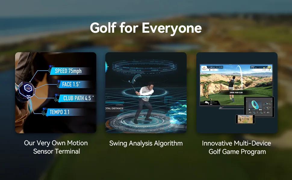 PHIGOLF Phigolf2 Golf Simulator with Swing Stick for Indoor & Outdoor Use, Golf Swing Trainer with Upgraded Motion Sensor&3D Swing Analysis, Compatible WGT/E6 Connect APP, Works with Smartdevices Phigolf 2 - product information 3