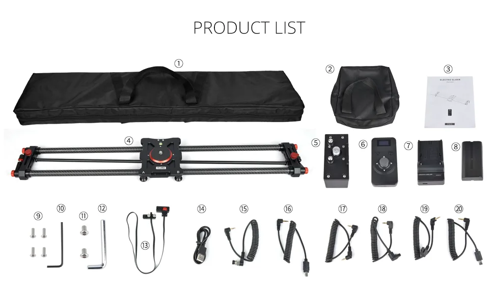 YELANGU Motorized Camera Slider, 31"/80cm Wireless Control Carbon Fiber Dolly Rail Camera Slider Supports Video Mode, Time-Lapse Photography, Horizontal Tracking and 120 Panoramic Shooting 80 CM - Motorized Camera Slider