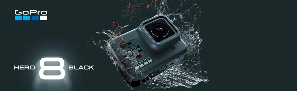GoPro HERO8 Black E-Commerce Packaging - Waterproof Digital Action Camera with Touch Screen 4K HD Video 12MP Photos Live Streaming Stabilization H8 Black + Lanyard - HERO8 Black