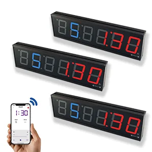 GymNext Flex Timer - Gym Edition - Bluetooth App-Controlled Interval Timer with Large 4.0 Digits for Crossfit, Tabata, EMOM, MMA, Boxing, Interval Training, Circuit Training, and More - Control multiple displays from one device