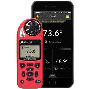 Kestrel 5100 Racing Weather Meter with Link Enabled, Red - KEST-0851LRED Bluetooth LiNK Enabled - kestrel 5100 with LiNK