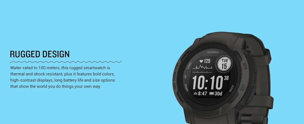 Garmin Instinct 2, Rugged GPS Outdoor Watch, Multi-GNSS Support, Tracback Routing, Graphite Instinct 2 (Graphite) Non-Solar 45 MM Instinct 2 Watch - Garmin Instinct 2