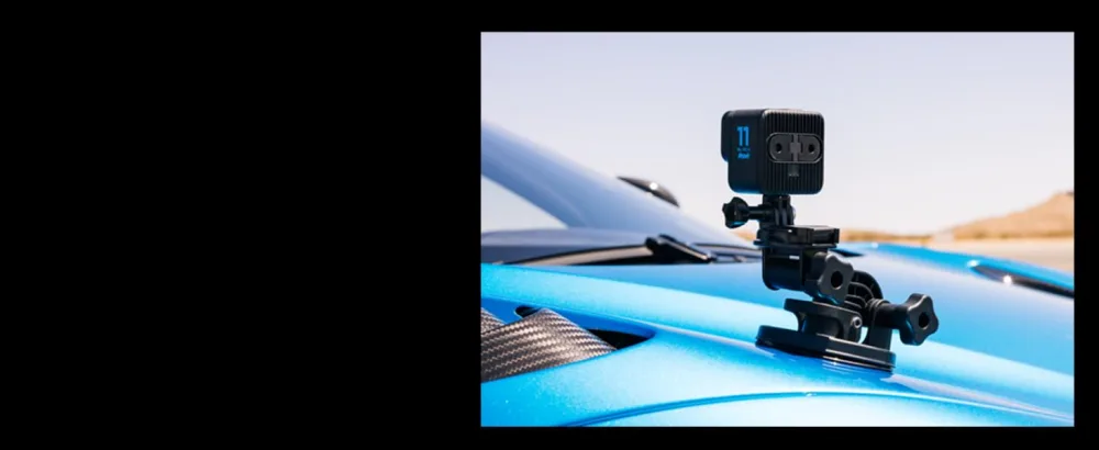 GoPro HERO11 Black Mini - Compact Waterproof Action Camera with 5.3K60 Ultra HD Video, 24.7MP Frame Grabs, 1/1.9" Image Sensor, Live Streaming, Stabilization - dual fingers