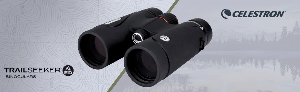Celestron  TrailSeeker ED 8x42 Binoculars  Compact ED Binocular for Birdwatching and Outdoor Activities  Binocular with ED Objective Lenses  Fully Broadband Multi-coated Optics  BaK4 Roof Prism - TrailSeeker ED 8x42 mm Binocular