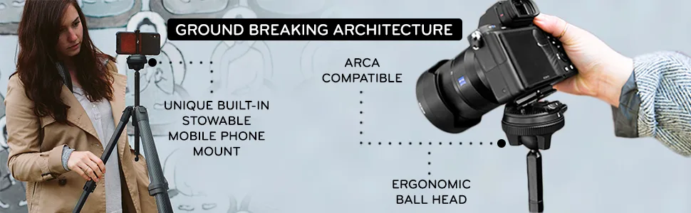Peak Design Travel Tripod (5 Section Aluminum Camera Tripod) Single - Ground breaking architecture arca compatible