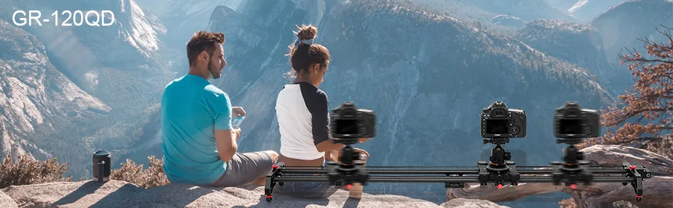 GVM Motorized Camera Slider, 48"/120CM Carbon Fiber Camera Slider with Time-Lapse Photography, Automatic Round Trip, Tracking Shooting and 120 Degree Panoramic Shooting, with Remote Controller GR-120QD - Camera slider