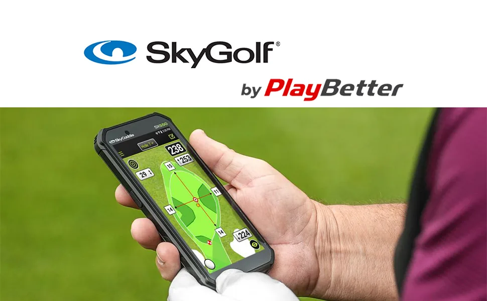 SkyCaddie SX550 Handheld Golf GPS Power Bundle | Includes PlayBetter Portable Charger and Protective Hard Case | Distance Rangefinder Device | 5.5" Display, 35,000 Maps, Dynamic HoleVue +Charger & Hard Case SX550 - PlayBetter is an authorized retailer of SkyCaddie SX550 Handheld Golf GPS