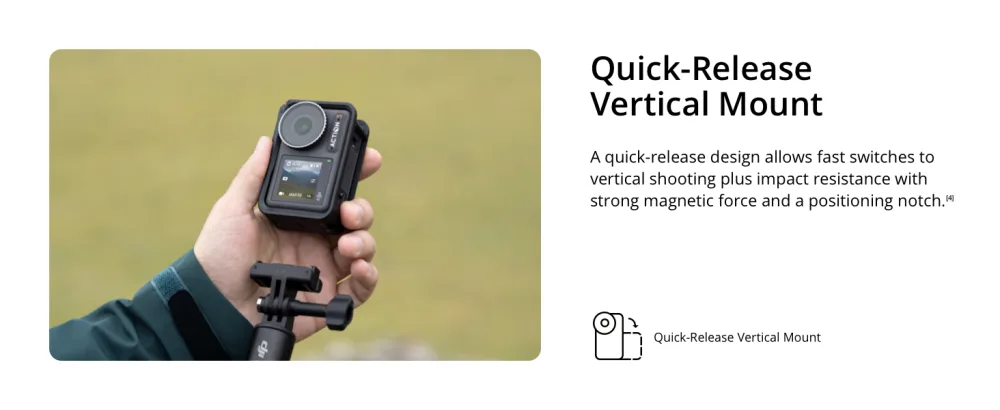 DJI Osmo Action 3 Adventure Combo, Waterproof Action Camera with 4K HDR, 10-Bit Color Depth, HorizonSteady, Cold Resistant & Long-Lasting, Extension Rod, Vlogging Camera for YouTube Adventure Combo Single - waterproof action camera