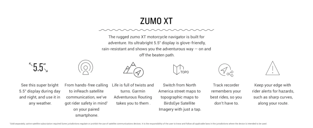 Garmin zmo XT, All-Terrain Motorcycle GPS Navigation Device, 5.5-inch Ultrabright and Rain-Resistant Display - Garmin zumo XT