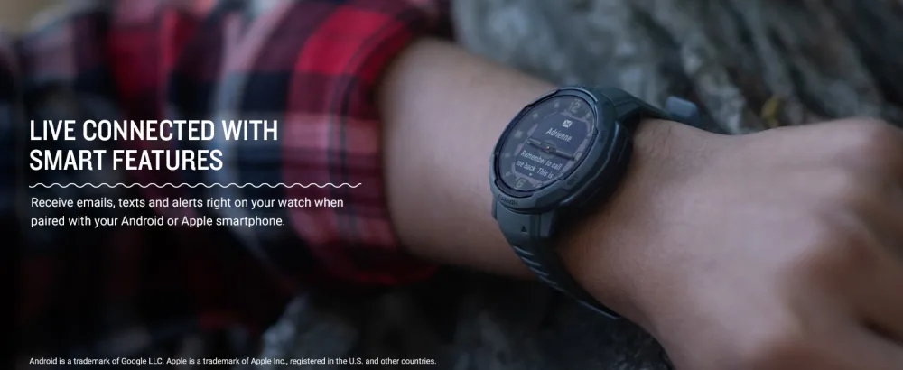 Garmin Instinct Crossover Solar, Rugged Hybrid Smartwatch with Solar Charging Capabilities, Analog Hands and Digital Display, Graphite Graphite Solar - Garmin Instinct Crossover Series