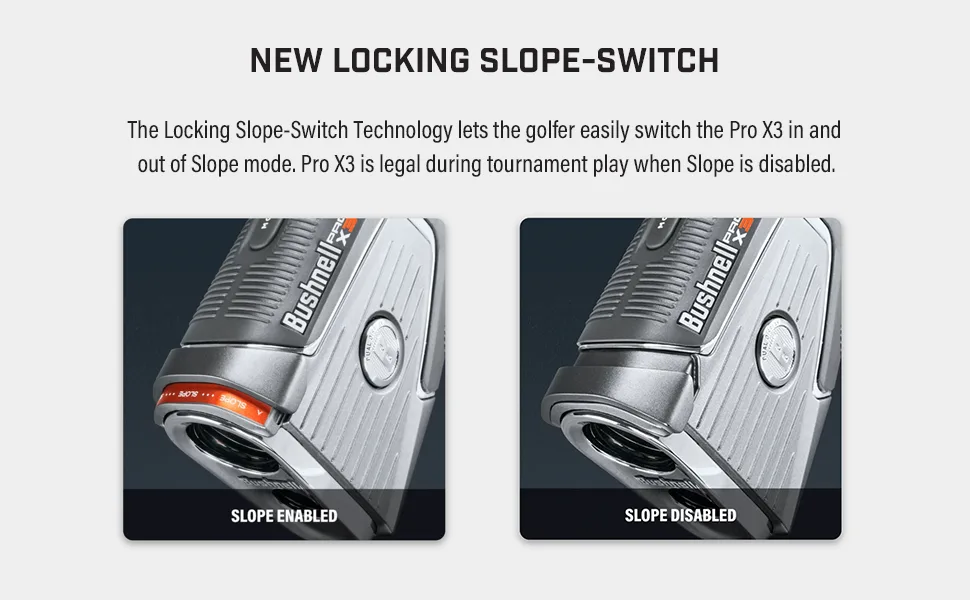 Bushnell Golf Pro X3 Golf Laser Rangefinder, Waterproof, Slope + Elements Compensation, Locking Slope Switch, Dual Display, Bite Magnet Mount - Bushnell Golf Pro X3
