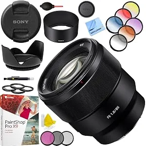 Sony SEL85F18 FE 85mm F1.8 Full-Frame E-Mount Fast Prime Lens Bundle with 67mm Filter Sets, Lens Hood, 3 pc Cleaning Kit and Accessories (4 Items) - product information 3