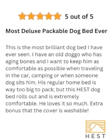 HEST Dually - Portable Camping Mattress, Enhanced Memory Foam, Double Mattress, Sleeps Two Dually Wide - 72" L X 60" W - camp dog bed