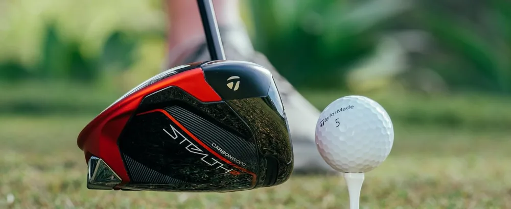Taylormade Golf Stealth2 High Draw Driver 9.0/Left Hand Stiff Right FUJIKURA_SPEEDER_NX_RED_60 Regular 10.5 Degrees - ball at address