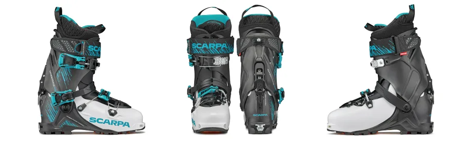 SCARPA Men's Maestrale RS Alpine Touring Ski Boots for Backcountry and Downhill Skiing White/Black/Azure 25.5 - MAESTRALE RS