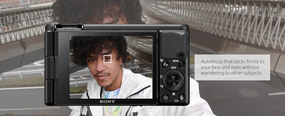 Sony ZV-1 Digital Camera for Content Creators, Vlogging and YouTube with Flip Screen, Built-in Microphone, 4K HDR Video, Touchscreen Display, Live Video Streaming, Webcam, Compact Camera only White - REAL TIME EYE AUTO FOCUS