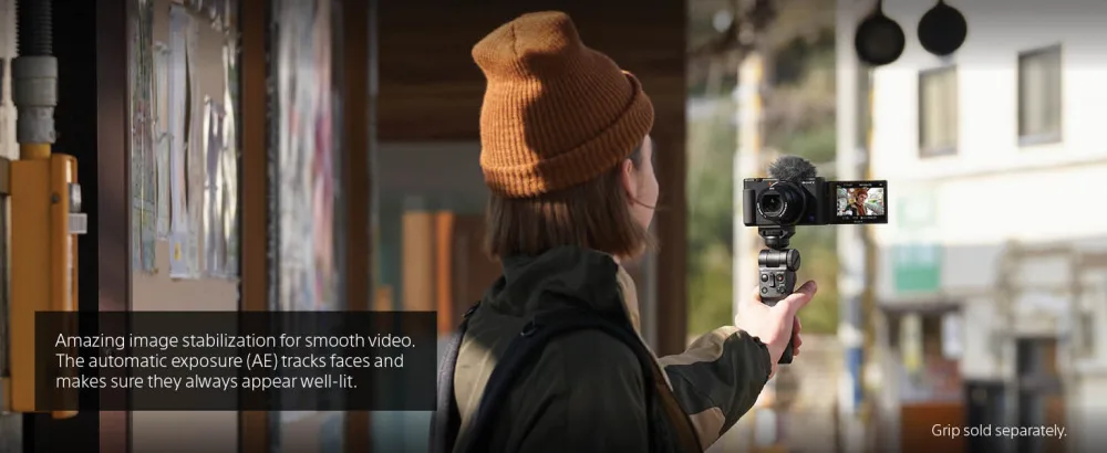 Sony ZV-1 Digital Camera for Content Creators, Vlogging and YouTube with Flip Screen, Built-in Microphone, 4K HDR Video, Touchscreen Display, Live Video Streaming, Webcam, Compact Camera only White - Shoot great video, wherever you go